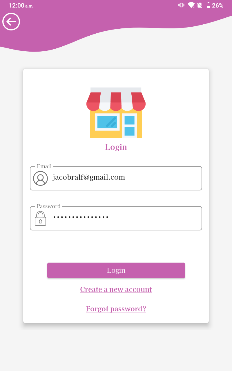 login page