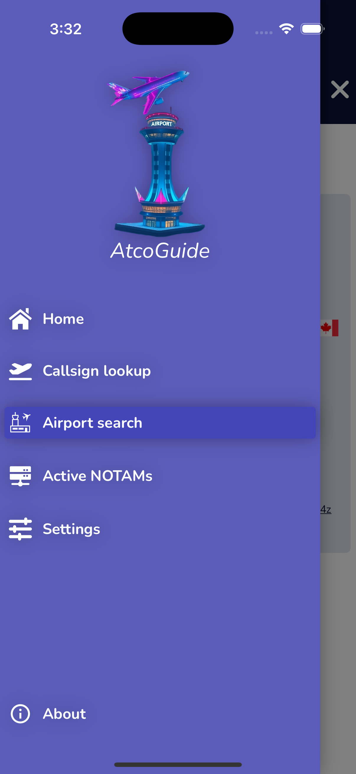 AtcoGuide menu